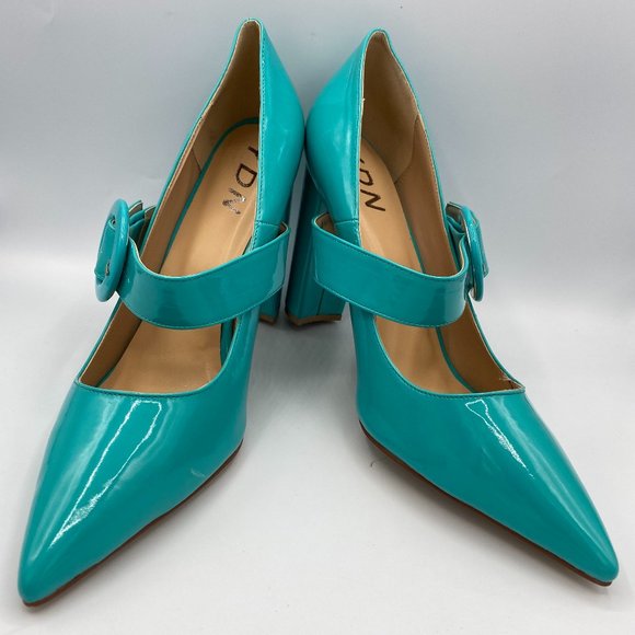 YDN Shoes - Teal Pointed Toe Chunky Heels size 15!